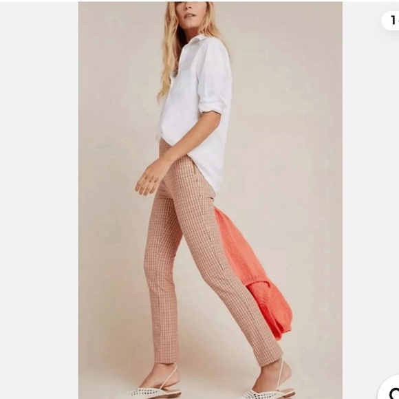 Anthropologie the Essential Slim Plaid Pants - Picture 1 of 16